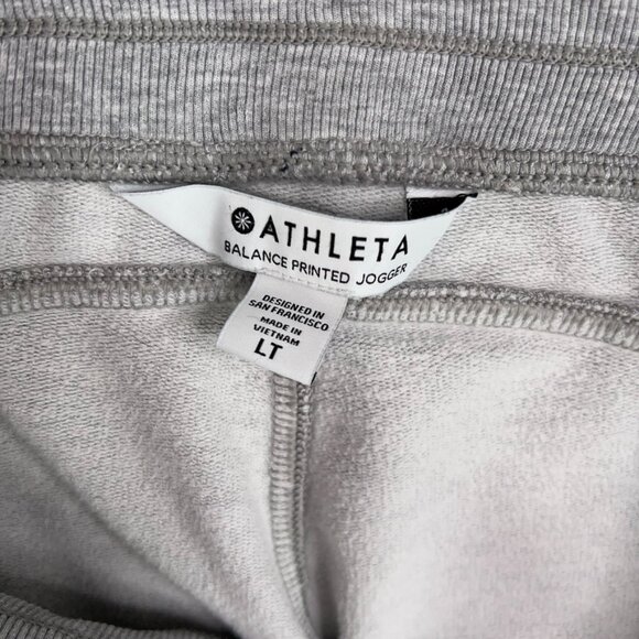 Athleta Track Suit Set Womens Large Gray Leopard Balance Hoodie Jacket Jogger - Picture 13 of 16
